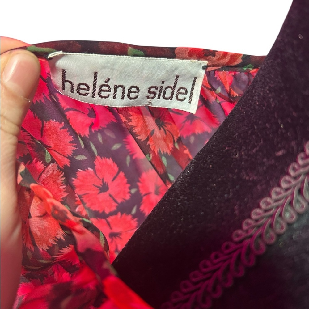 Vintage Helene Sidel bohemian Floral Multicolor 2 pc skirt and top set Sz S - Picture 4 of 4